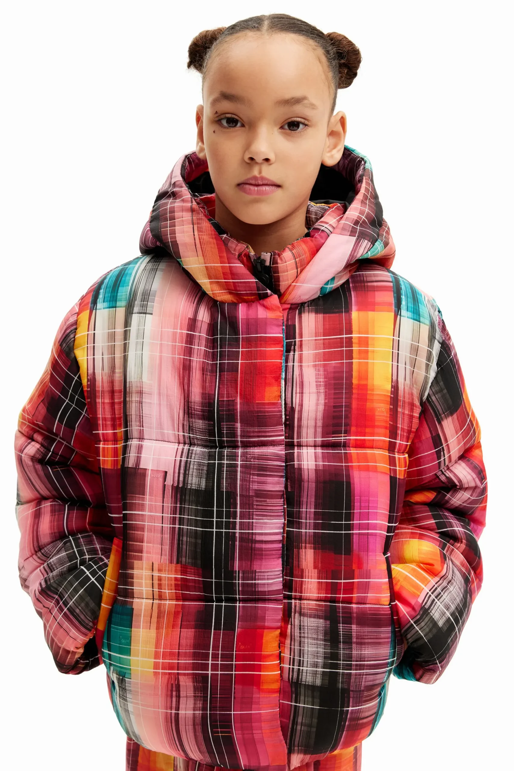 Abrigo acolchado estampado