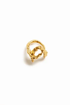 Anillo letra A baño oro Zalio