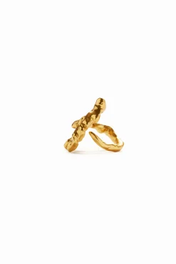 Anillo letra A baño oro Zalio