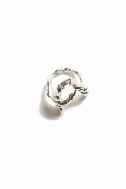Anillo letra A baño plata Zalio