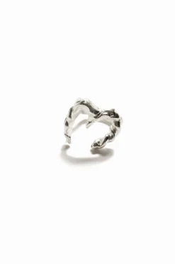 Anillo letra M baño plata Zalio