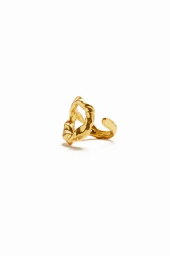 Anillo letra O baño oro Zalio