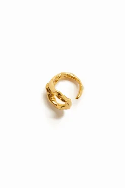 Anillo letra O baño oro Zalio