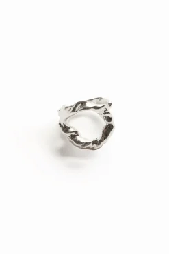 Anillo letra O baño plata Zalio