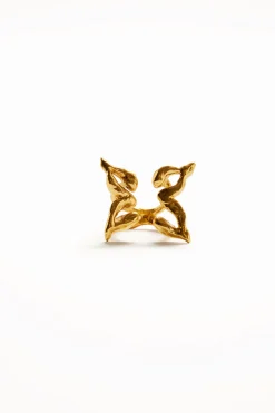 Anillo mariposa baño oro Zalio