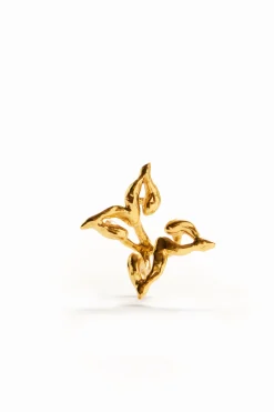 Anillo mariposa baño oro Zalio