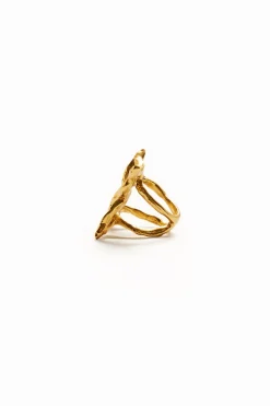 Anillo mariposa baño oro Zalio
