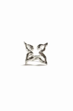 Anillo mariposa baño plata Zalio