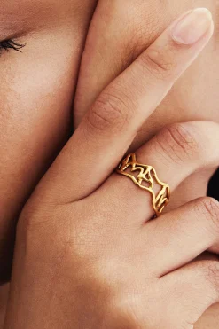 Anillo mensaje baño oro Zalio