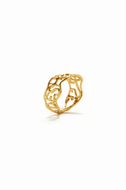 Anillo mensaje baño oro Zalio