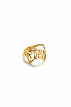 Anillo mensaje baño oro Zalio