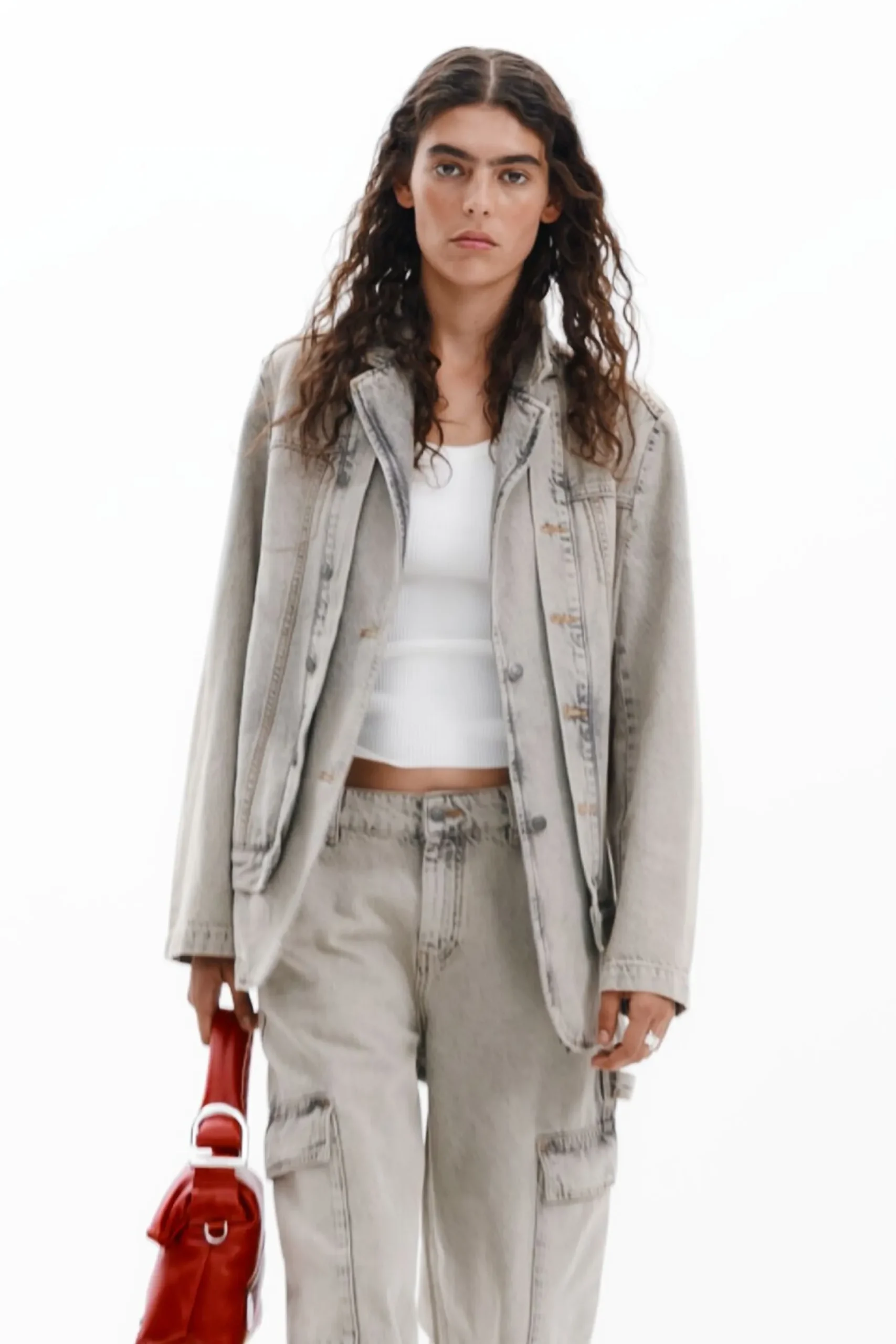 Blazer denim desgastado