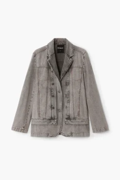 Blazer denim desgastado