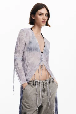 Blusa cuello pico volantes