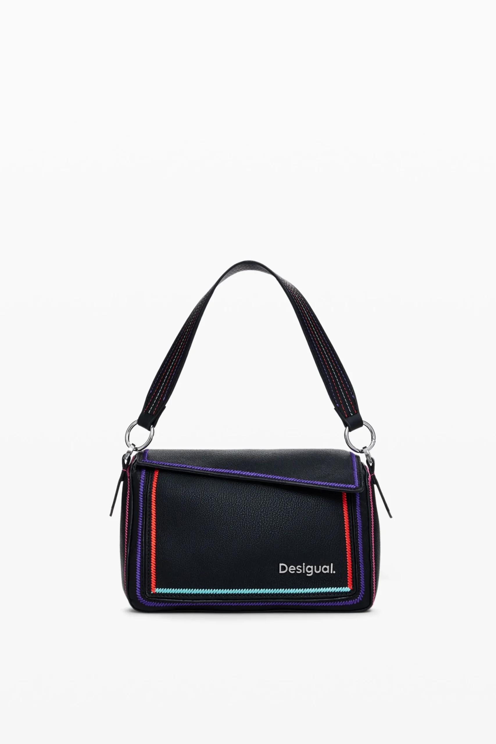 Bolso de mano multilineal cremallera