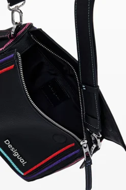 Bolso de mano multilineal cremallera