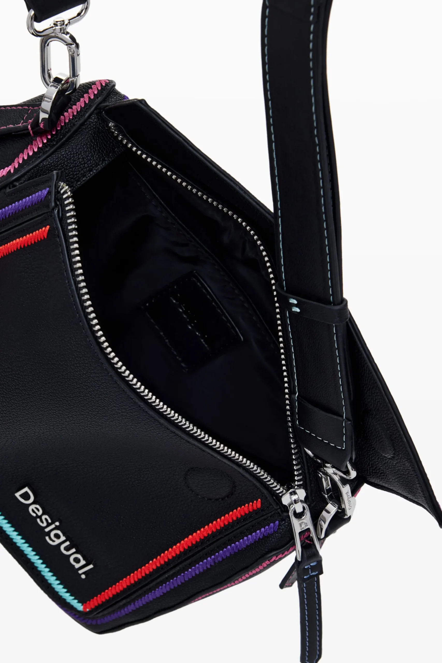 Bolso de mano multilineal cremallera