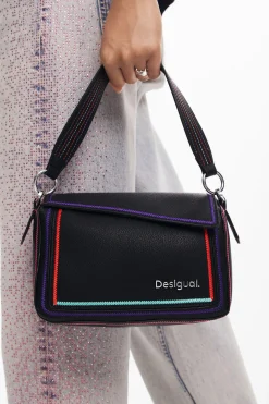 Bolso de mano multilineal cremallera