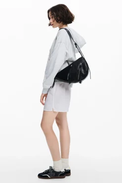 Bolso mediano piel cremalleras