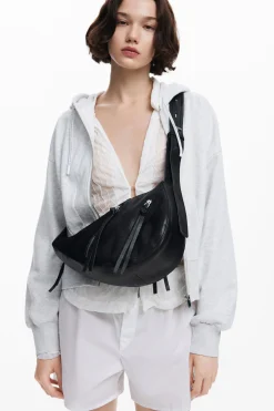 Bolso mediano piel cremalleras