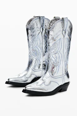 Bota cowboy metalizada