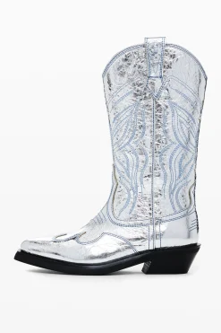 Bota cowboy metalizada
