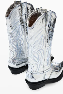 Bota cowboy metalizada