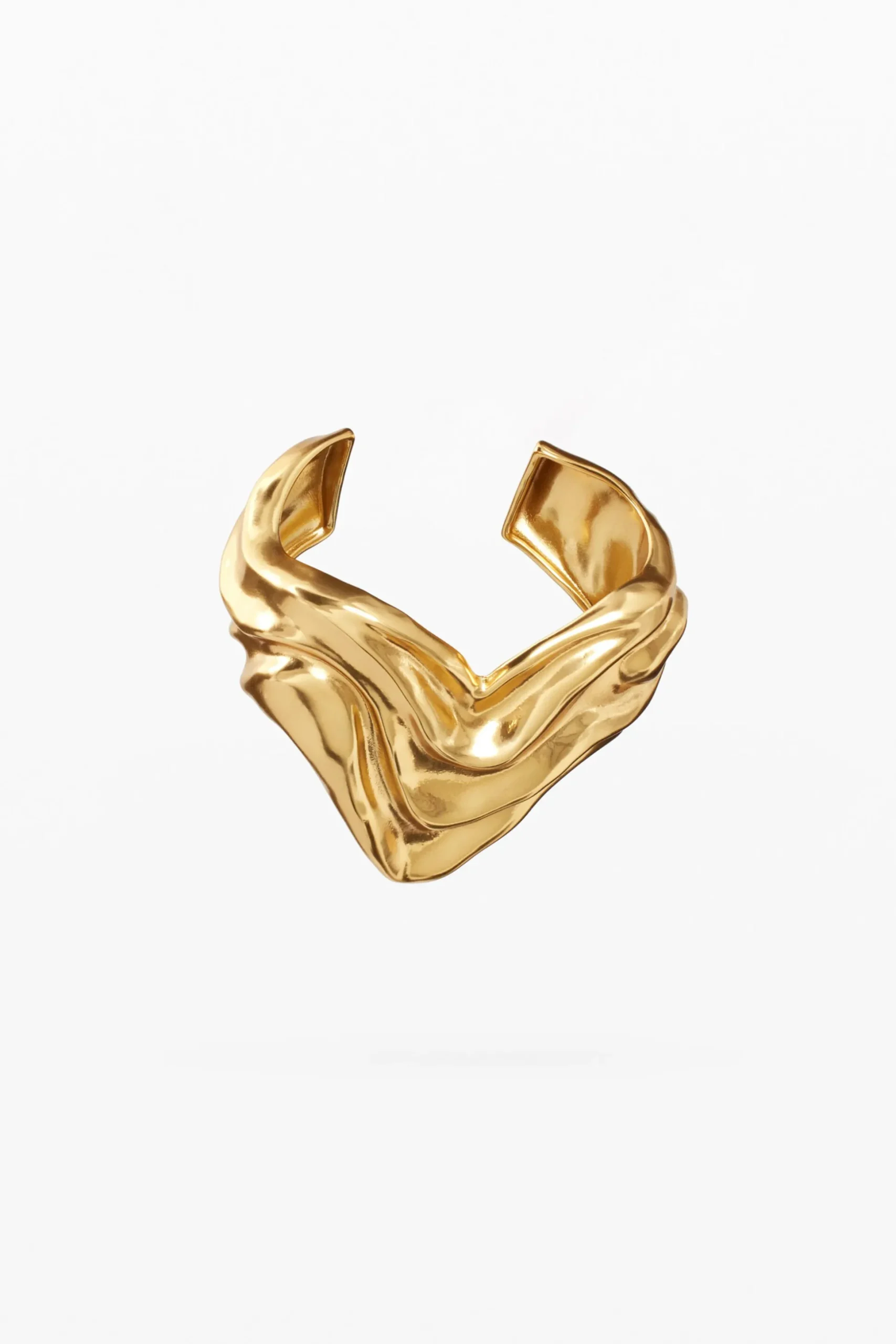 Brazalete corazón baño oro Zalio