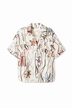 Camisa de flores ilustradas