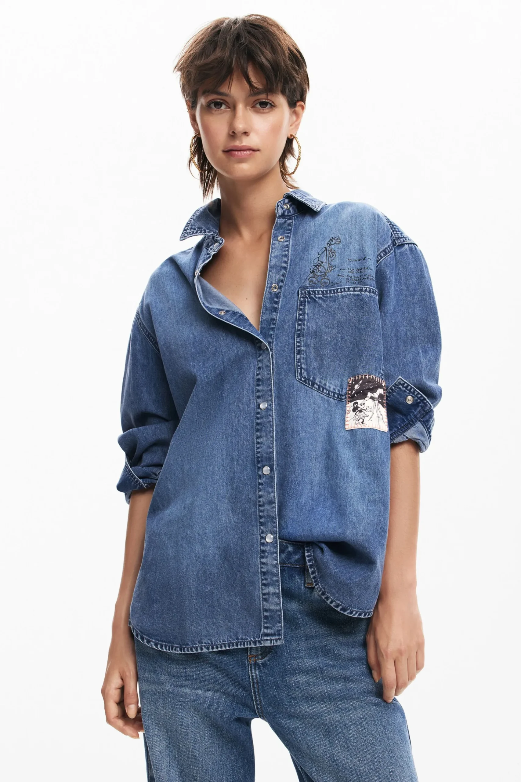 Camisa denim Mickey Mouse