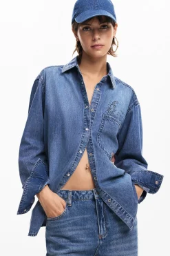 Camisa denim Mickey Mouse