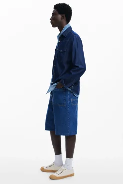 Camisa denim patchwork