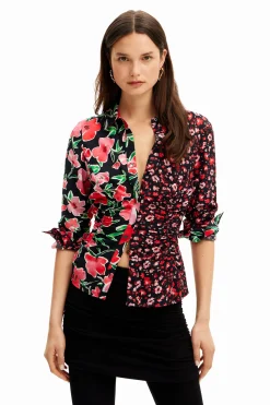 Camisa fruncida flores