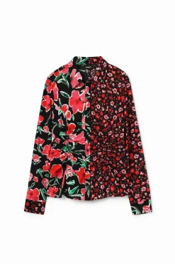 Camisa fruncida flores