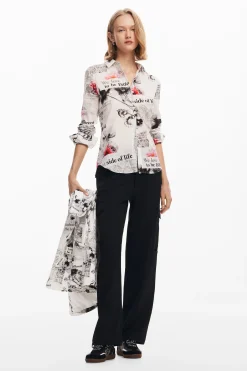 Camisa texto flores