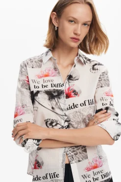 Camisa texto flores