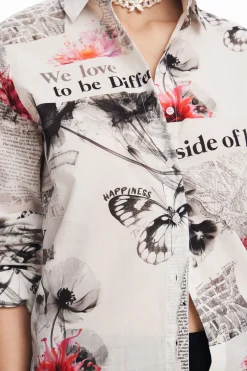 Camisa texto flores