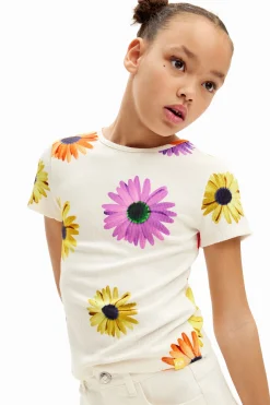 Camiseta canalé margaritas