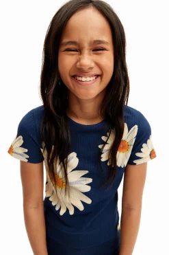 Camiseta canalé margaritas