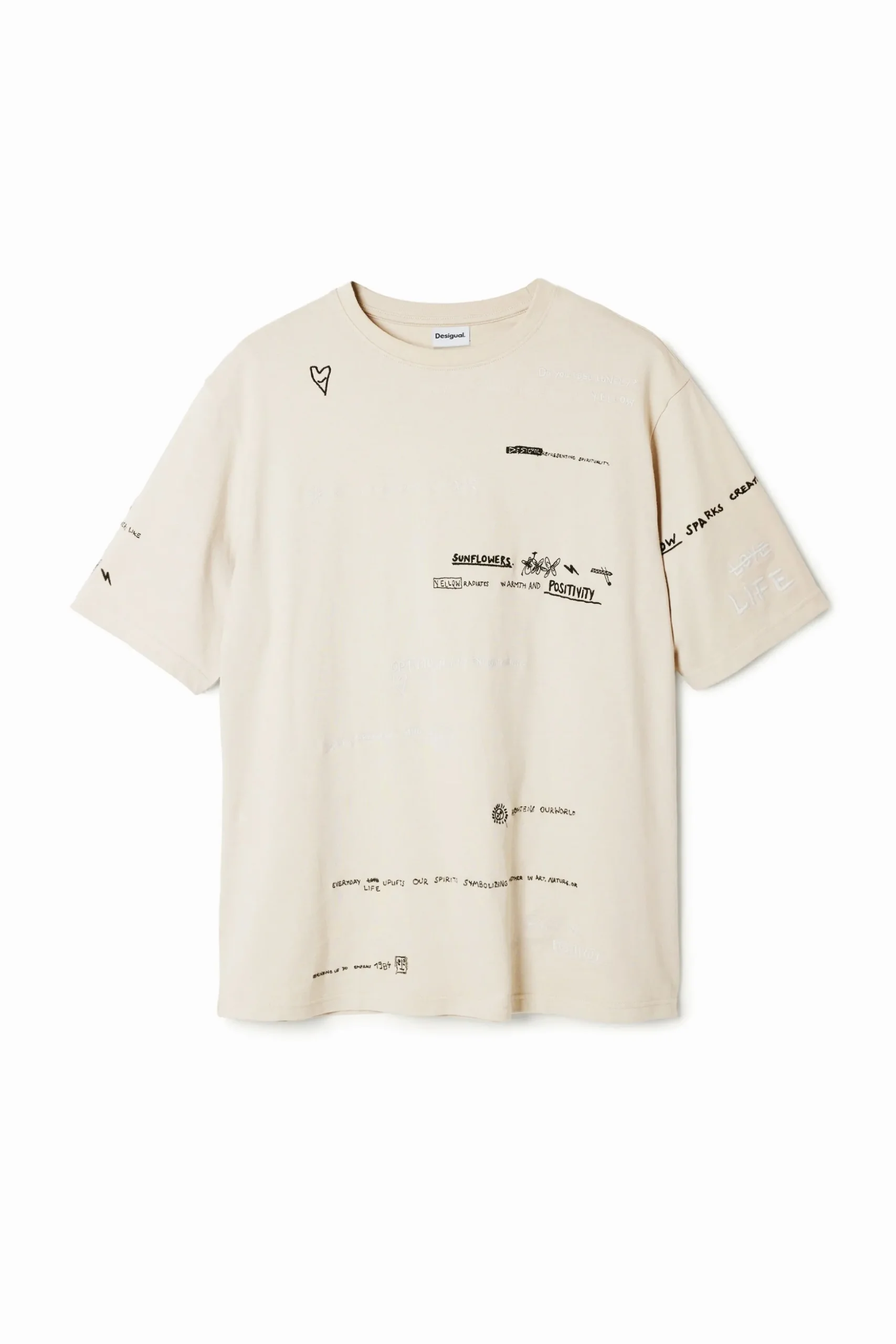 Camiseta de manga corta con diseño de lettering