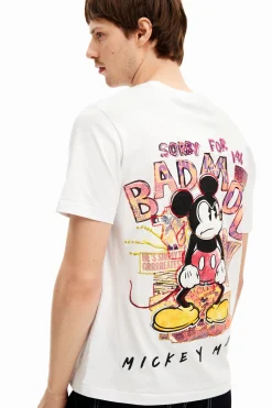 Camiseta de manga corta Mickey Mouse y frase