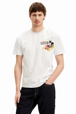 Camiseta de manga corta Mickey Mouse y frase