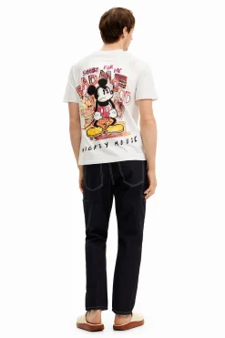 Camiseta de manga corta Mickey Mouse y frase
