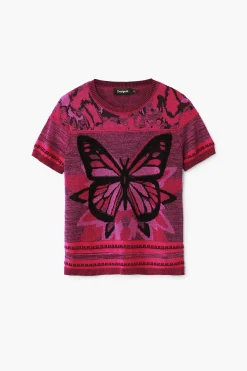 Camiseta de punto mariposa