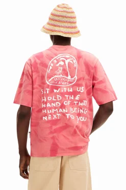 Camiseta efecto difuminado estampada