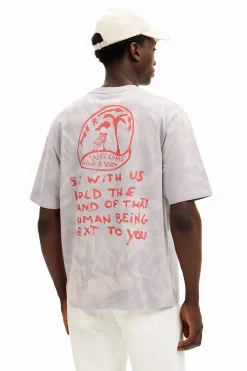 Camiseta efecto difuminado estampada