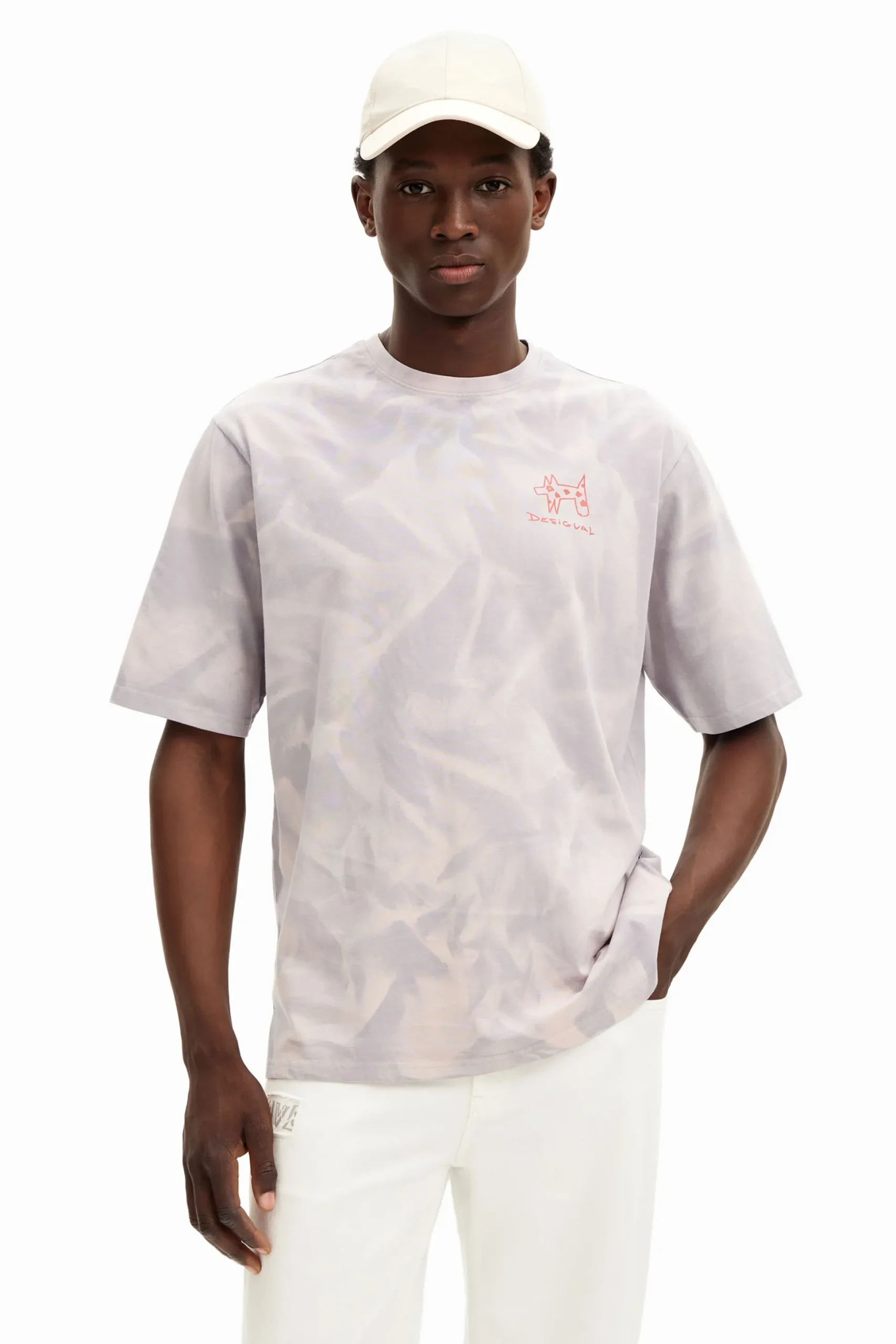 Camiseta efecto difuminado estampada