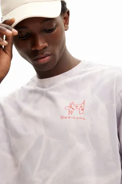 Camiseta efecto difuminado estampada
