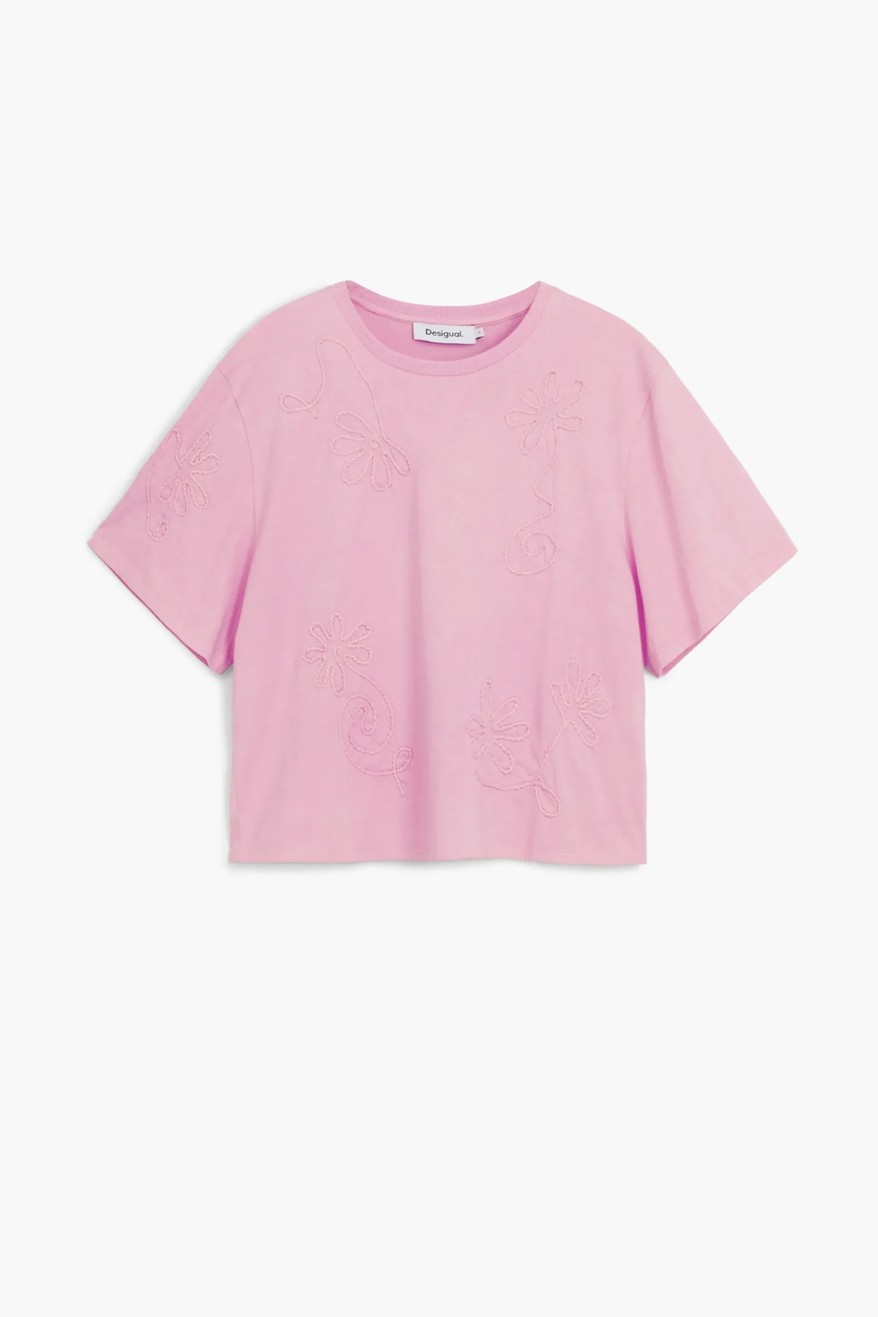 Camiseta flores bordadas