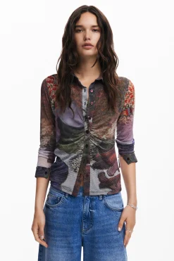 Camiseta manga larga bosque otoñal